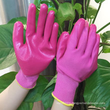 NMSAFETY planting radish use colorful 13 gauge nitrile on palm colorful garden gloves